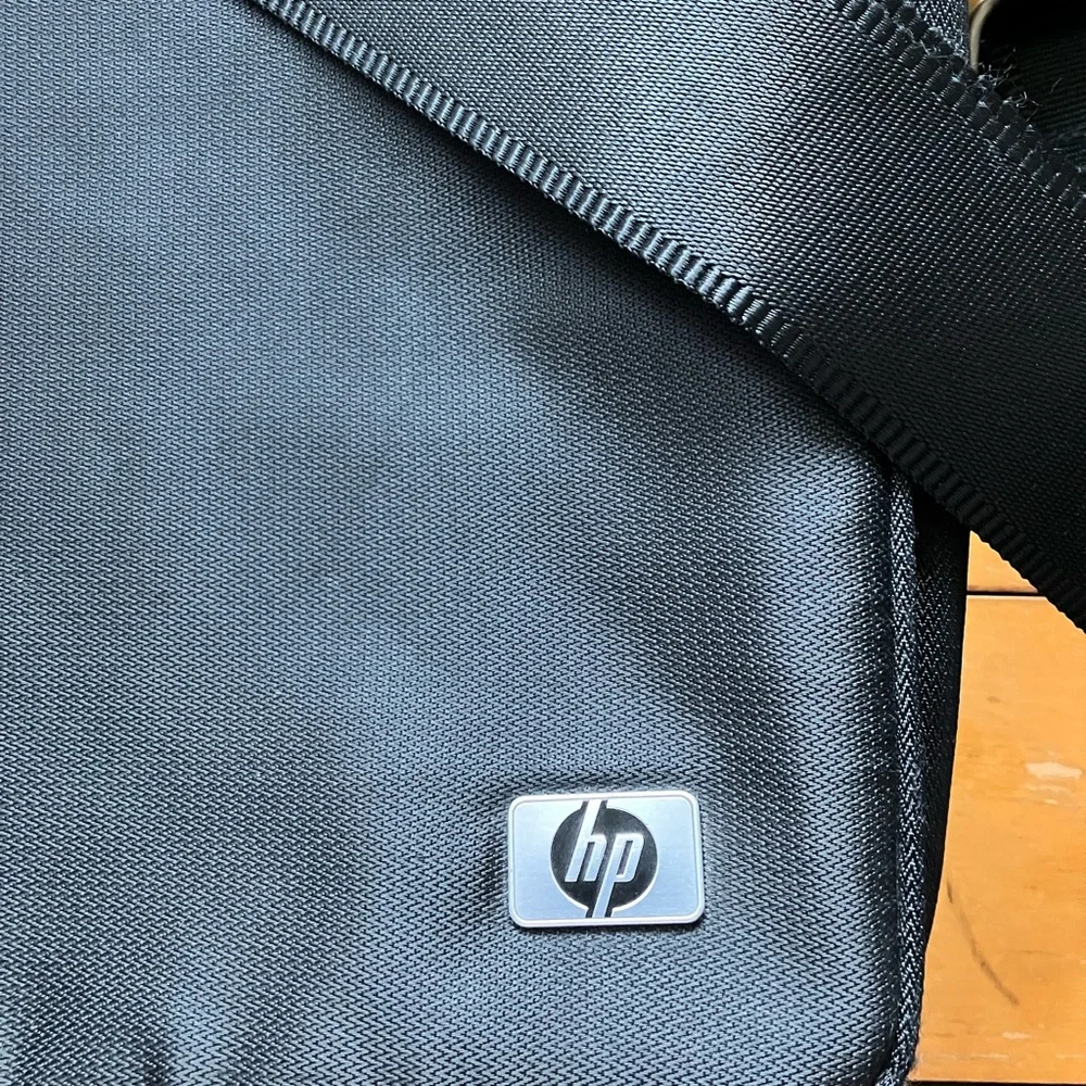HP Black Messenger Bag with Logo